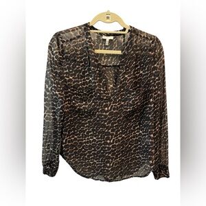 Joie leopard print silk blouse